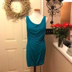 Coast Brand Beautiful Turquoise Draped Midi Dress